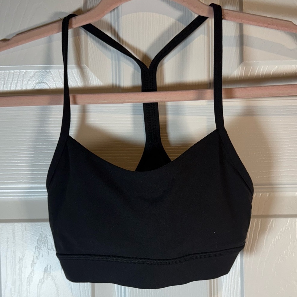 #90 Lululemon Flow Y Black Sports Bra Size 2